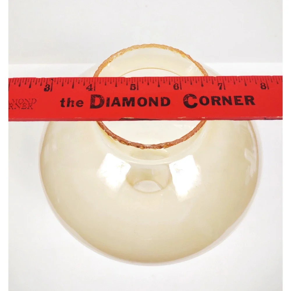 5 Vintage Peach Luster Milk Glass Chimney Globe Lamp Shades Retro Rare 3